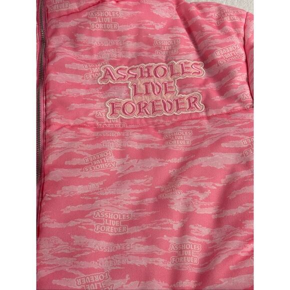 A**HOLES LIVE FOREVER UNISEX PINK CAMO PUFFER JACKET SIZE L - Picture 2 of 8